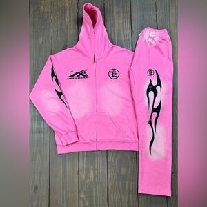 Hellstar Pink Hoodie and Sweatpants Set